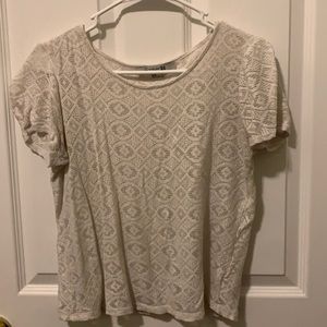 Forever 21 Knitted Lace Blouse in white/cream